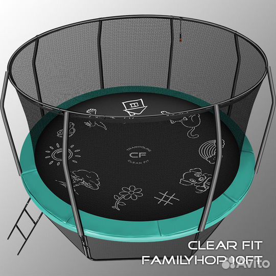 Каркасный батут Clear Fit FamilyHop 12Ft