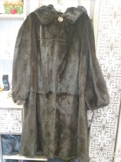 Шуба норковая с капюшоном