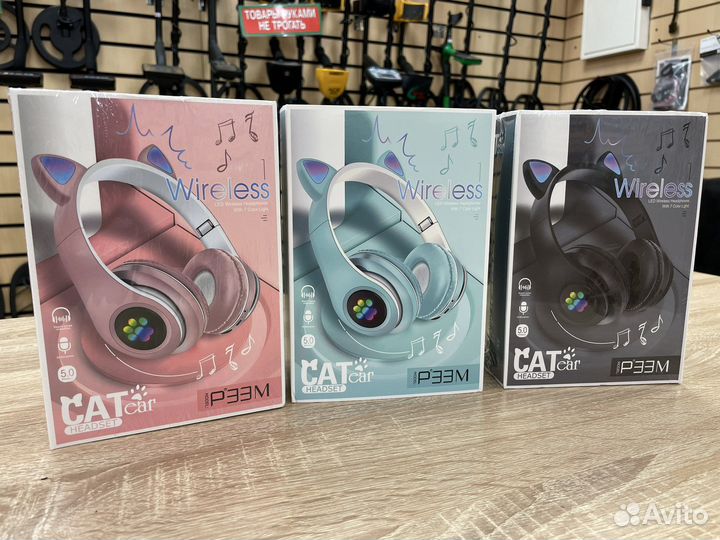 Наушники с ушками cat ear беспроводные кошачьи