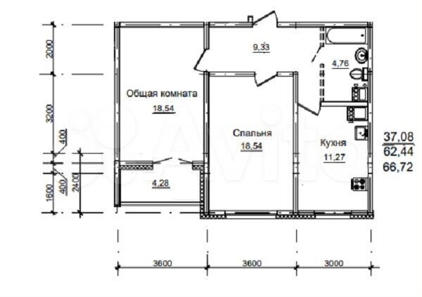 2-к. квартира, 67 м², 12/19 эт.
