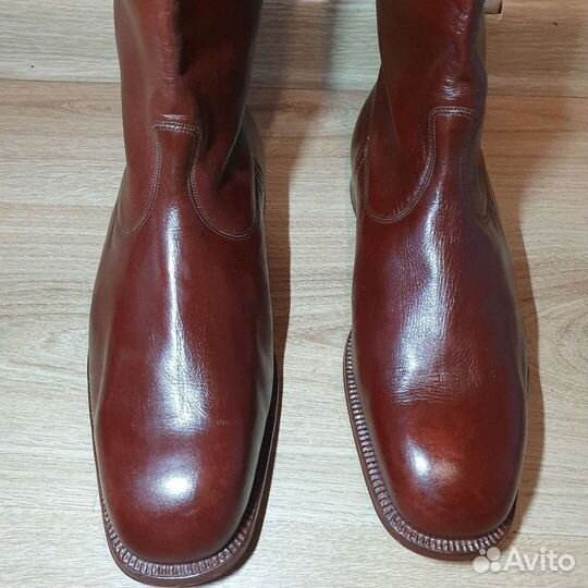 Коричневые хромовые сапоги немецкие гдр