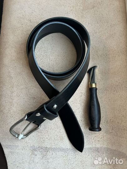 Ремень из кожи 35мм, ручная работа