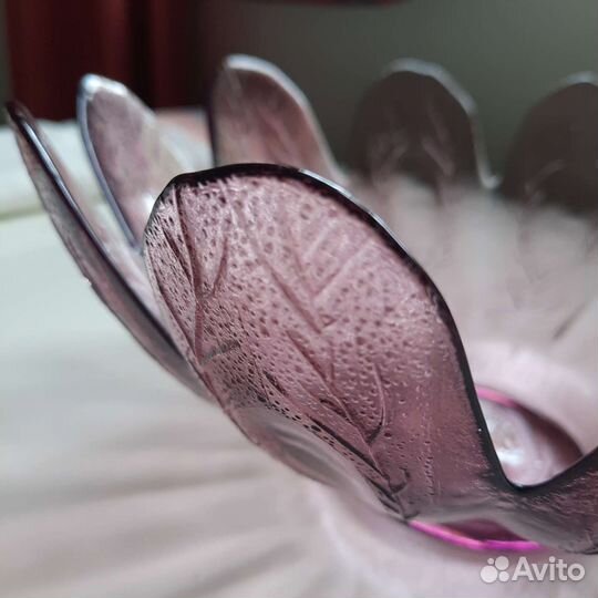 Марганцевое стекло ваза конфетница салатник