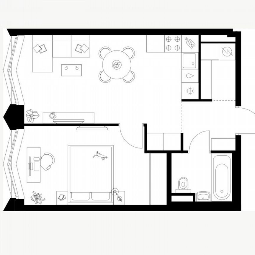 1-к. квартира, 42,6 м², 13/31 эт.