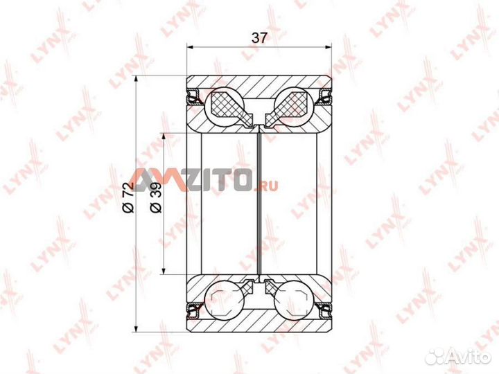 Lynxauto WB-1240 Подшипник ступ.daewoo nexia/lanos/nubira 97-03 пер