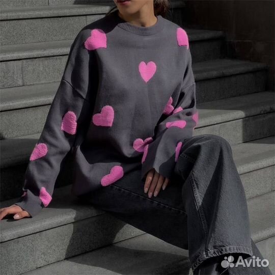 Свитер сердечки 42-48