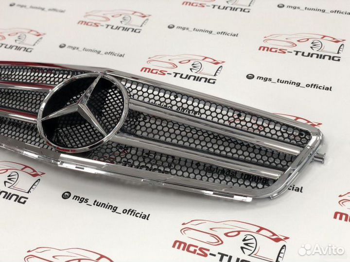 Решетка Mercedes C-class w204 полностью хром