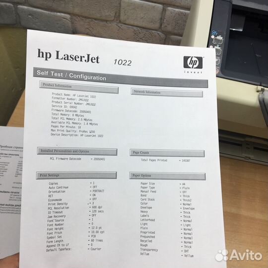 Лазерный принтер HP laser jet 1022
