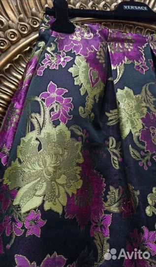 Юбка колокол 46-48 парчевый жаккард франция