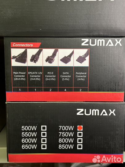 Блок питания Zumax 700W 80+ Bronze