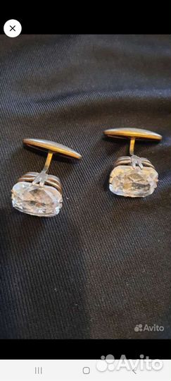 Запонки горный хрусталь СССР