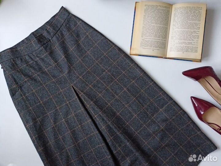 Шерстяная юбка миди в стиле 12storiez 42 клетка