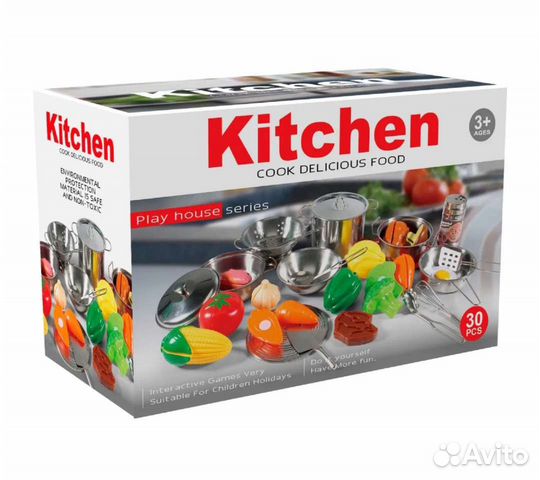 Набор детской посуды и еды как У мамы