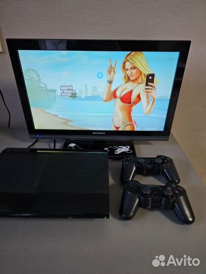 Sony Playstation 3 super slim прошитая 500гб 48игр