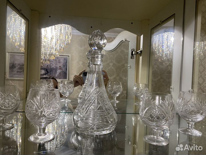 Бокалы Рюмки фужеры на ножке хрустальные