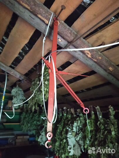 Весы безмен старинный с двумя гирями