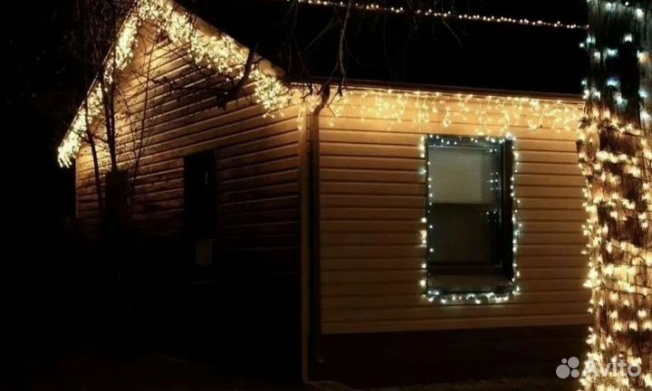 Украшение домов гирляндами