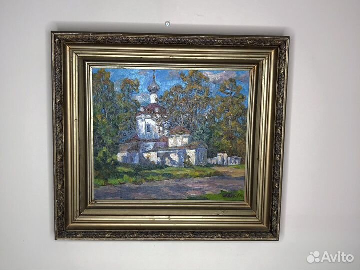 Картина А.Ф. Дубов «Церковь в Прутно» 1995 г