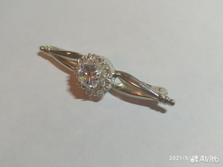 Винтажная брошь из серебра 875 пробы