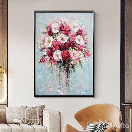 Нежная картина маслом букет