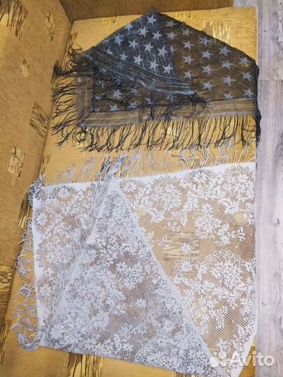 Косынка-шаль с бахромой 2шт