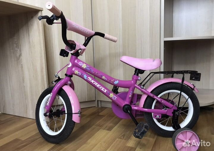Детский велосипед kreiss розовый 12 дюймов