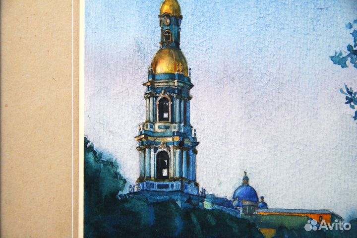 Картина пейзаж акварелью.Художник Субботин В.П