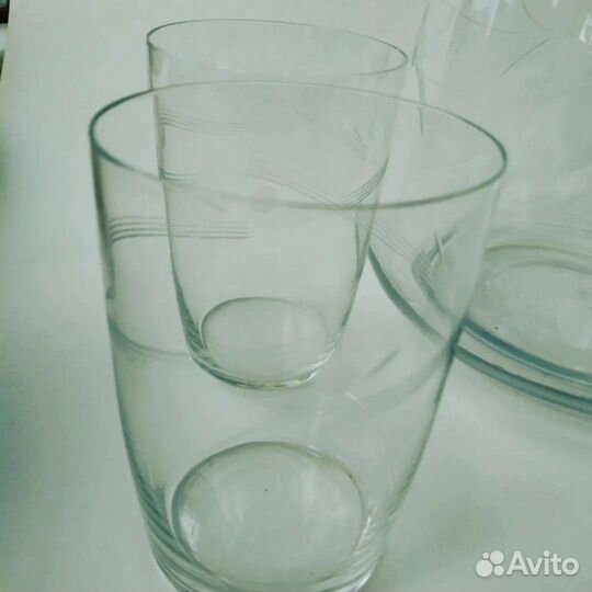 Графин, вазы стекло и стаканыэ