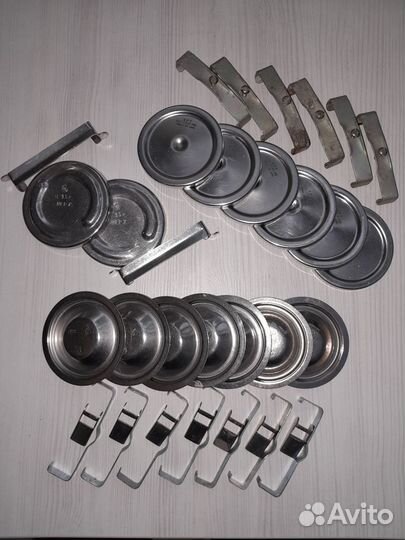 Крышки нержавейка СССР с зажимами + резинки к ним