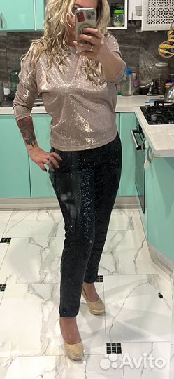 Брюки с пайетками 48 50