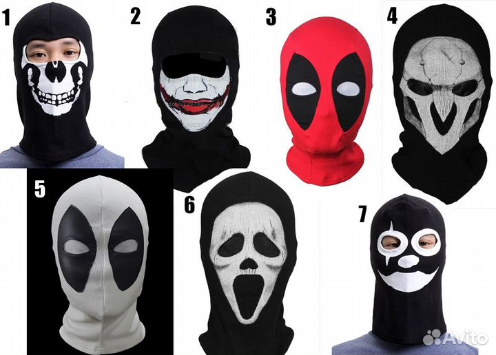 Утепленные балаклавы, в ассортименте