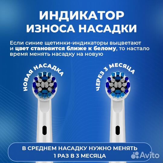 4 насадки для электрической зубной щетки