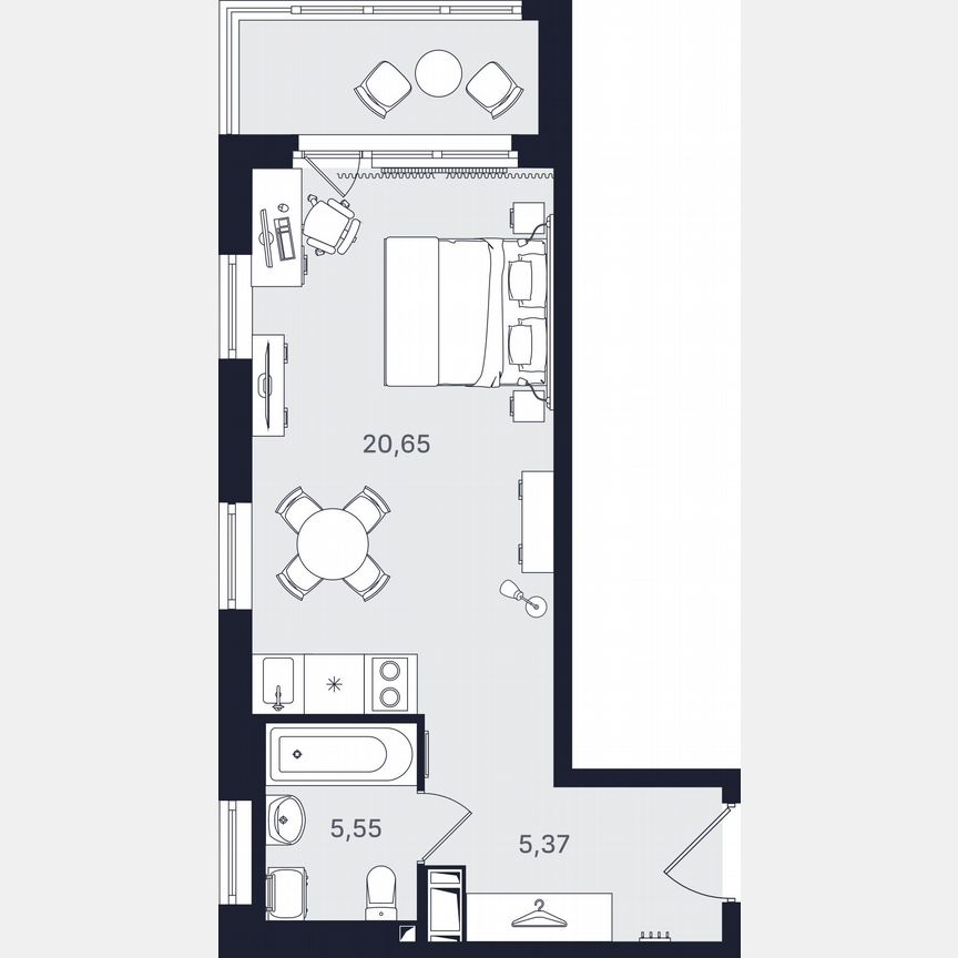 Апартаменты-студия, 31,6 м², 19/24 эт.