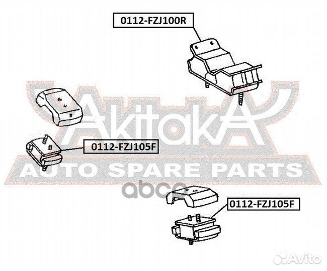 Подушка двигателя передняя 1HDT/1HZ 0112-FZJ105