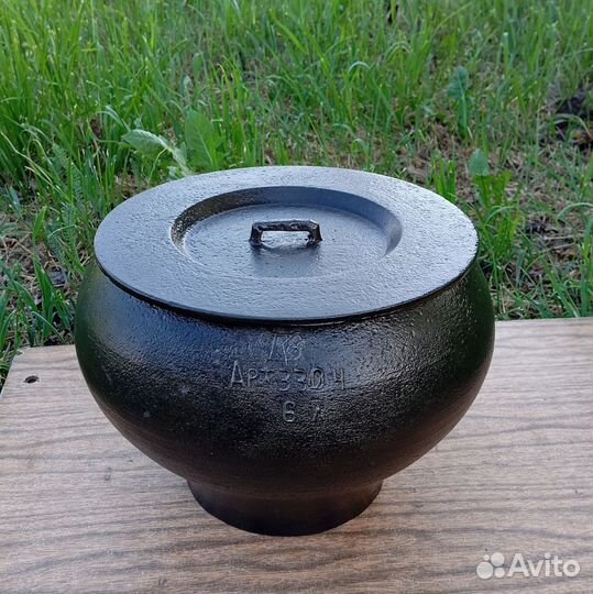 Чугунок 6 литров Чугунный + Крышка Чугунная СССР