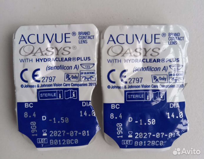 Линзы контактные -1.5 Acuvue Oasys