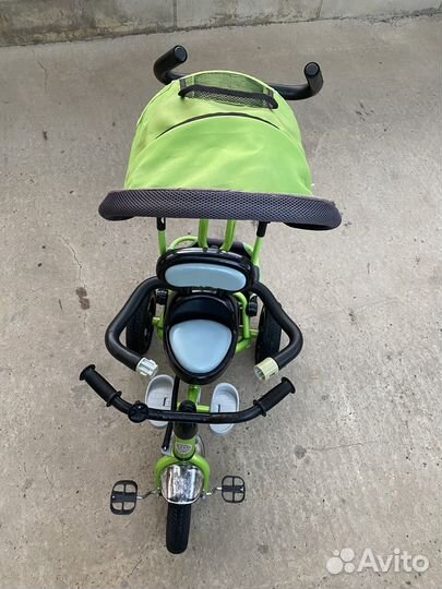 Детский велосипед с ручкой трехколесный