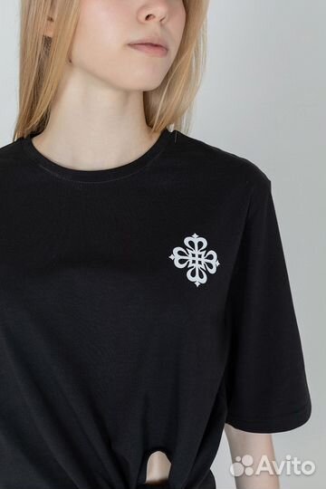 Футболка с завязками черная