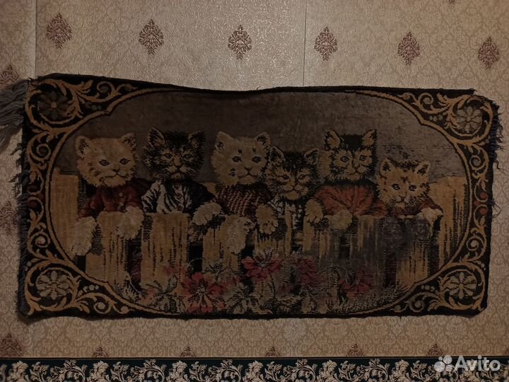 Редчайший винтажный коврик с котиками Италия