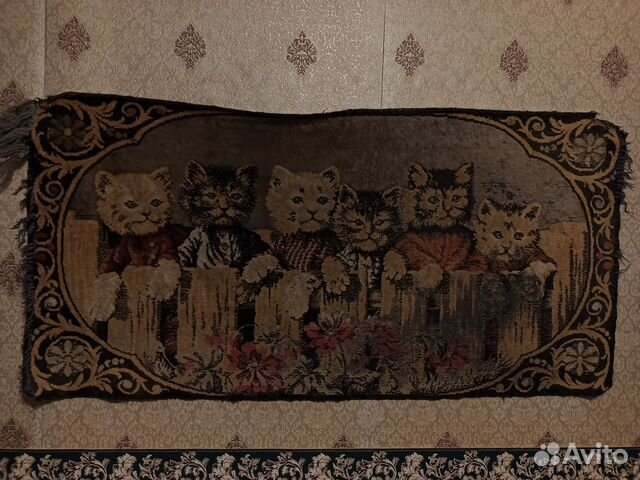 Редчайший винтажный коврик с котиками Италия