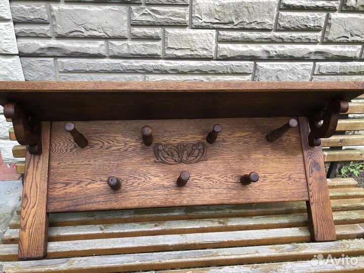 Старинная Вешалка из массива дуба