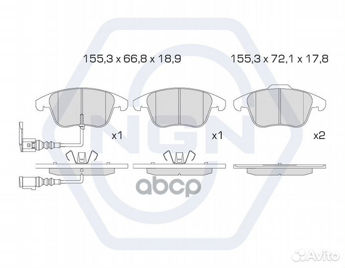 Колодки тормозные дисковые керамические перед