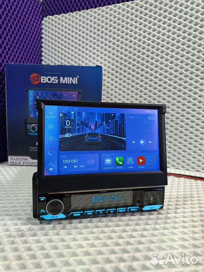 Магнитола android с выдвижным экраном bos mini