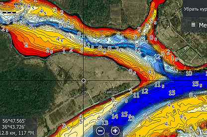 Карты глубин р. Волга для эхолота lowrance