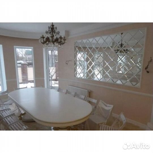 Зеркальное панно с фацетом. Зеркало с подсветкой