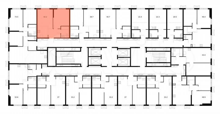 1-к. квартира, 42,2 м², 23/33 эт.