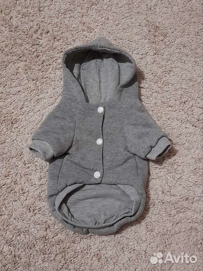 Кофта толстовка светло - серая для собак