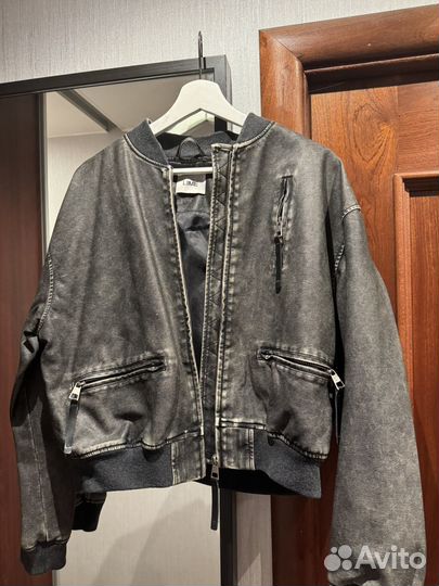 Бомбер из кожзама Lime