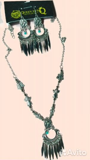 Колье (с кулоном ), серьги, новый