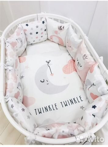 Бортики в кроватку для новорождённых с постельным